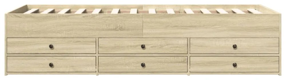 sonoma tölgy kanapéágy fiókkal matrac nélkül 75x190 cm