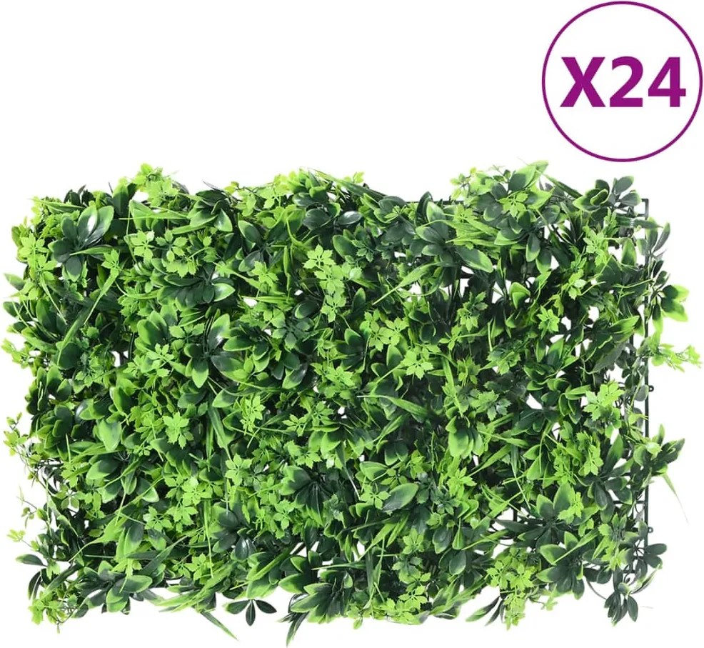 vidaXL 24 db zöld műlevélkerítés 40 x 60 cm
