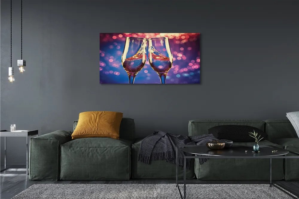 Canvas képek Színes háttér pezsgős üvegek 140x70 cm