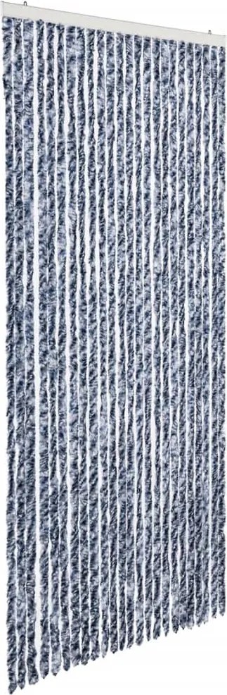 vidaXL kék, fehér és ezüstszínű zsenília rovarfüggöny 100 x 220 cm