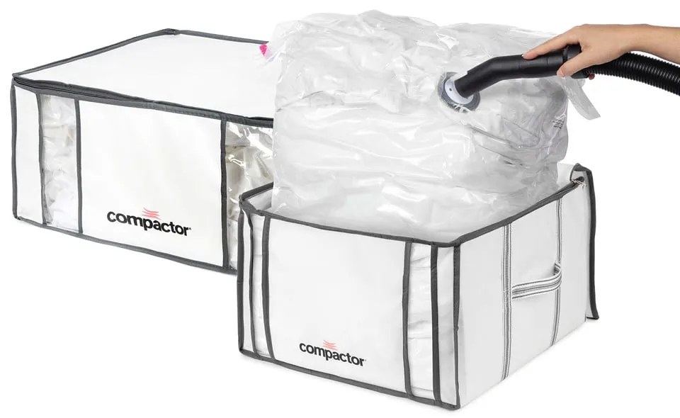 Vákuumos-megerősített textil ruhatároló doboz szett 2 db-os 65x45x27 cm Life – Compactor