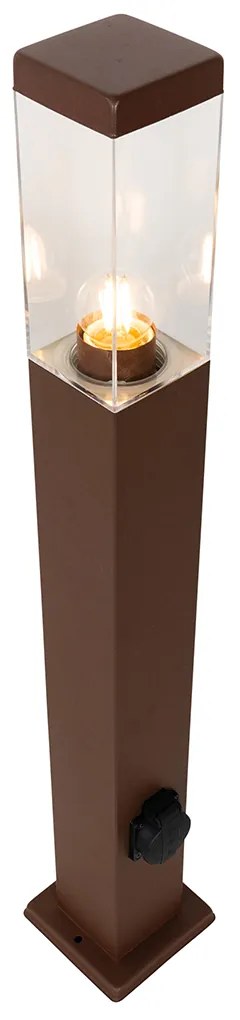 Kültéri lámpa rozsdabarna 80 cm aljzattal IP44 - Malios