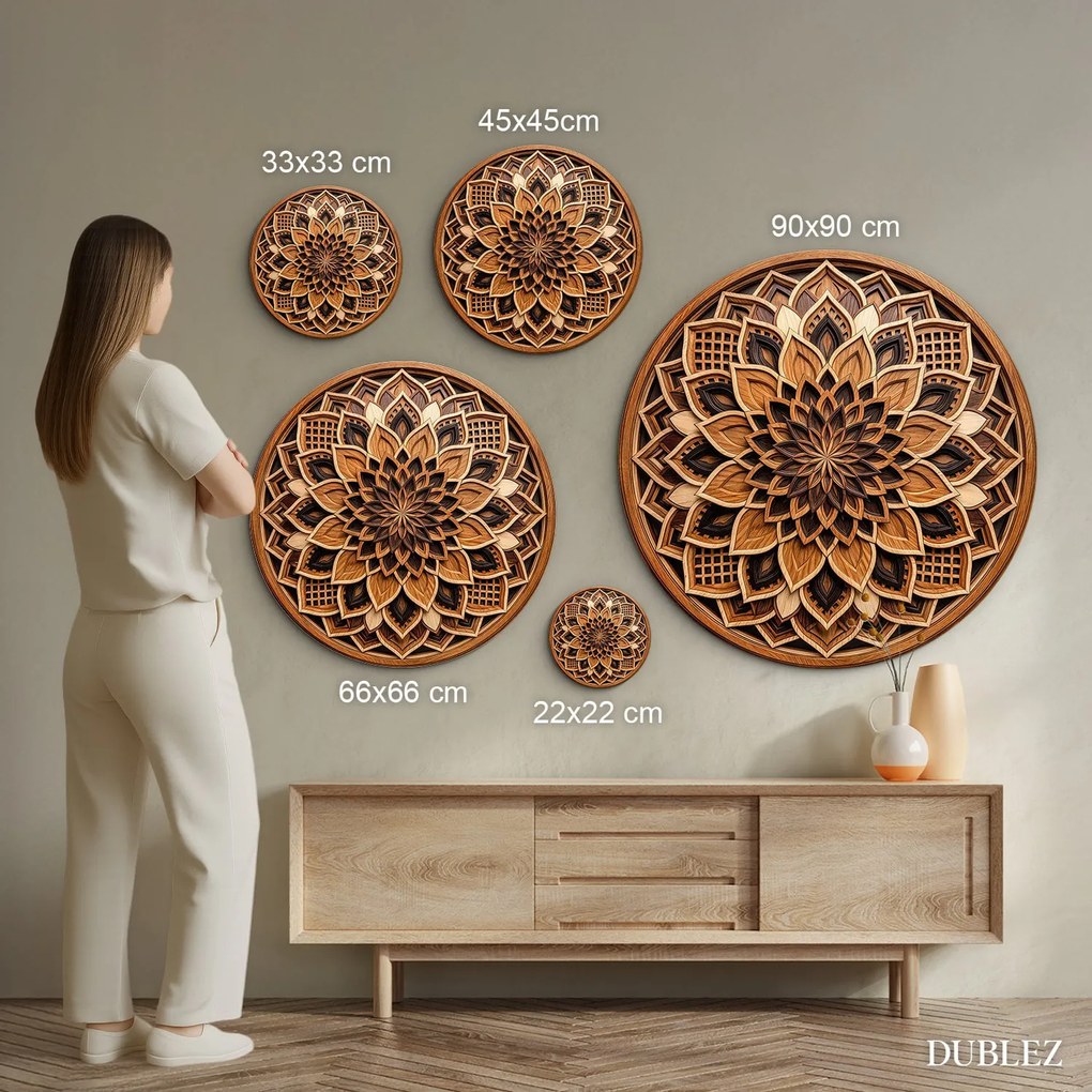 DUBLEZ | Mandala kép - Fa rajz (UV nyomtatás) | Prémium UV nyomtatás