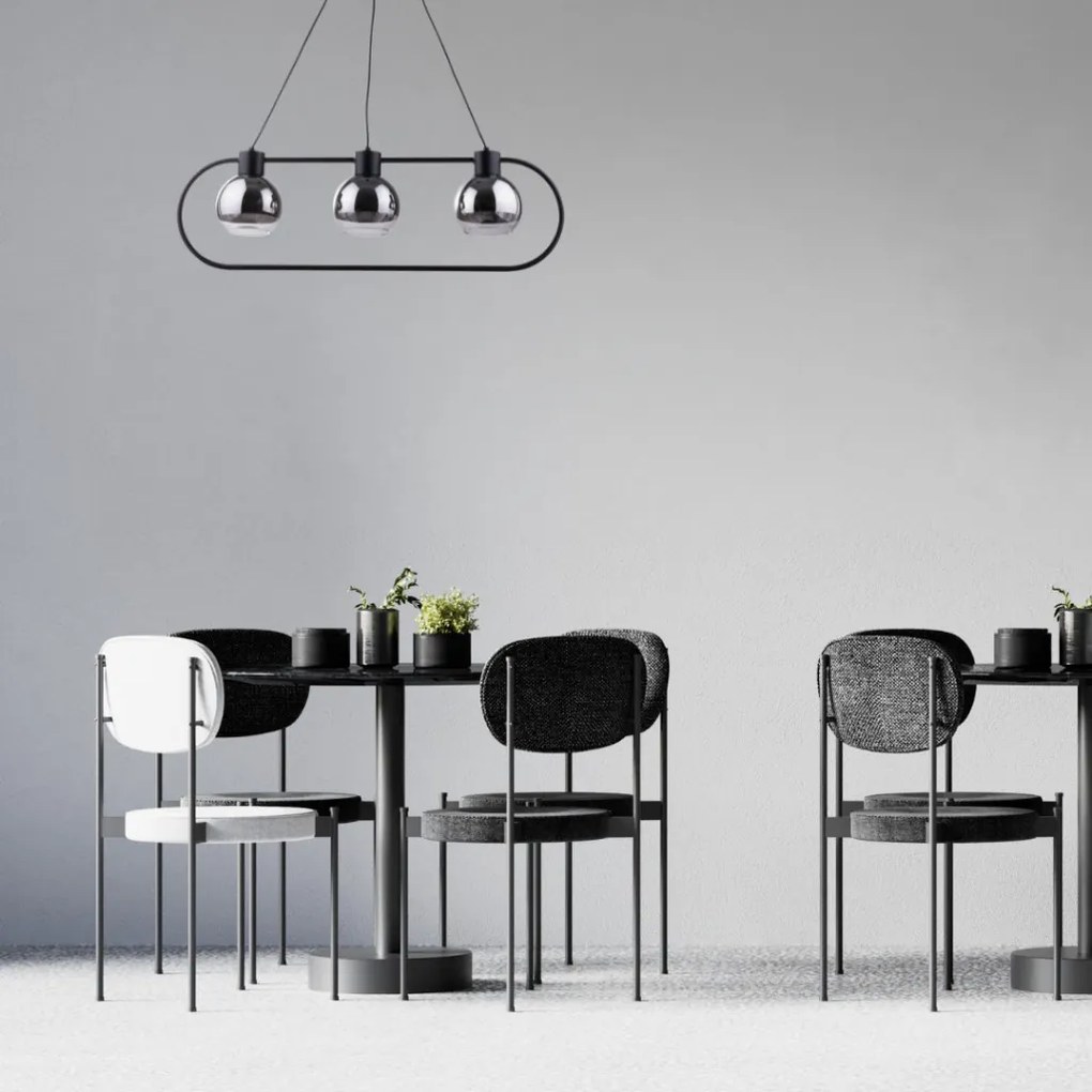 SIGMA LIGHTING 31891 LINDA Többágú Függesztett Lámpa Fekete, Átlátszó, Ezüst E27 IP20