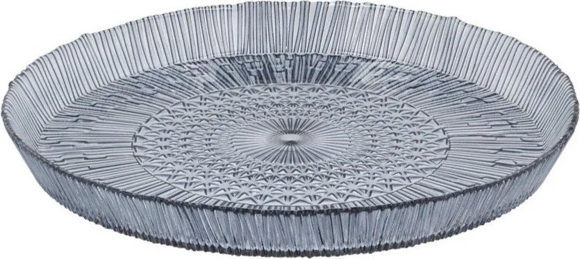 Kék üveg szervírozó tányér ø 30 cm Kusintha – Bitz