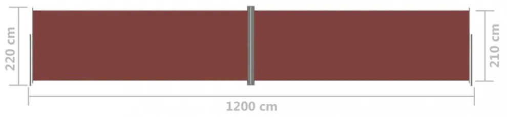 barna behúzható oldalsó napellenző 220 x 1200 cm