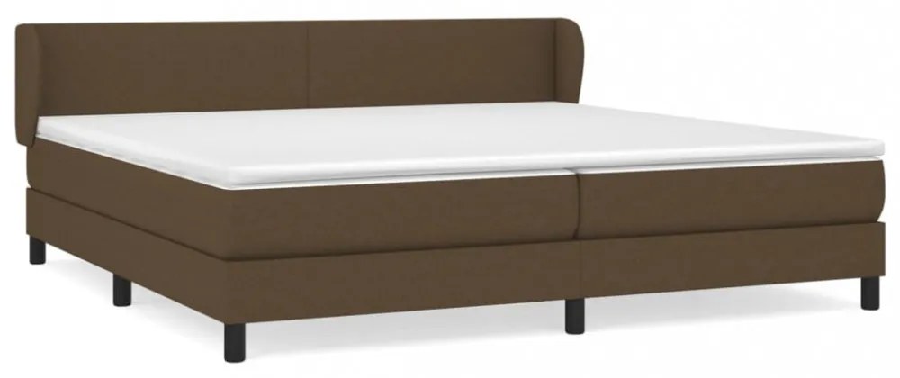 sötétbarna szövet rugós ágy matraccal 200 x 200 cm