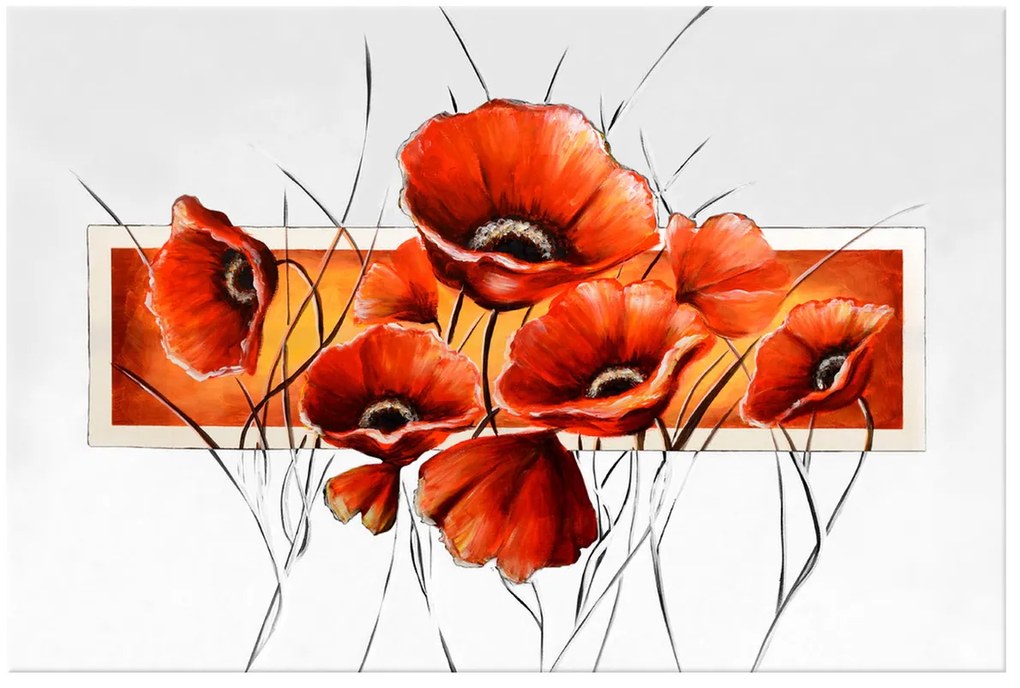 Gario Kézzel festett kép Eros pipacs Méret: 120 x 80 cm