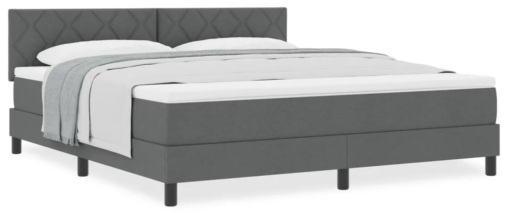 Boxspring ágy matraccal Sötét szürke 180x200 cm Szövet