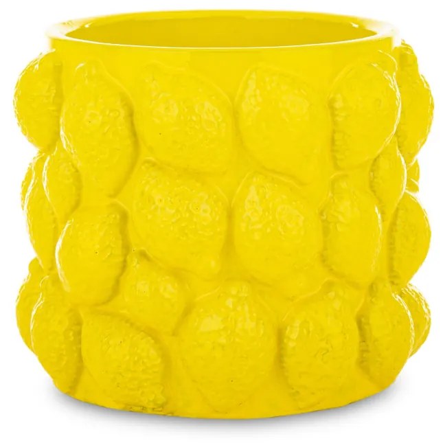 Modern design Kaspó kerámia sárga 10x12x12 belső lyuk 8cm