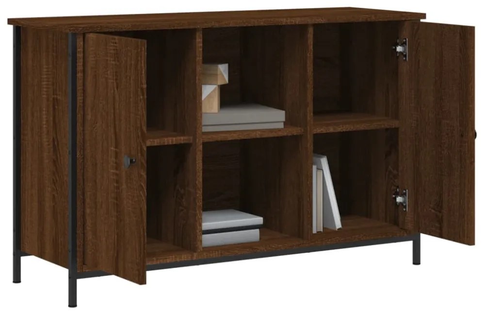 barna tölgyszínű szerelt fa TV-szekrény 100x35x65 cm