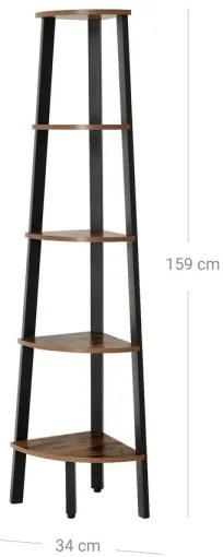 NAVARO könyvespolc barna/fekete