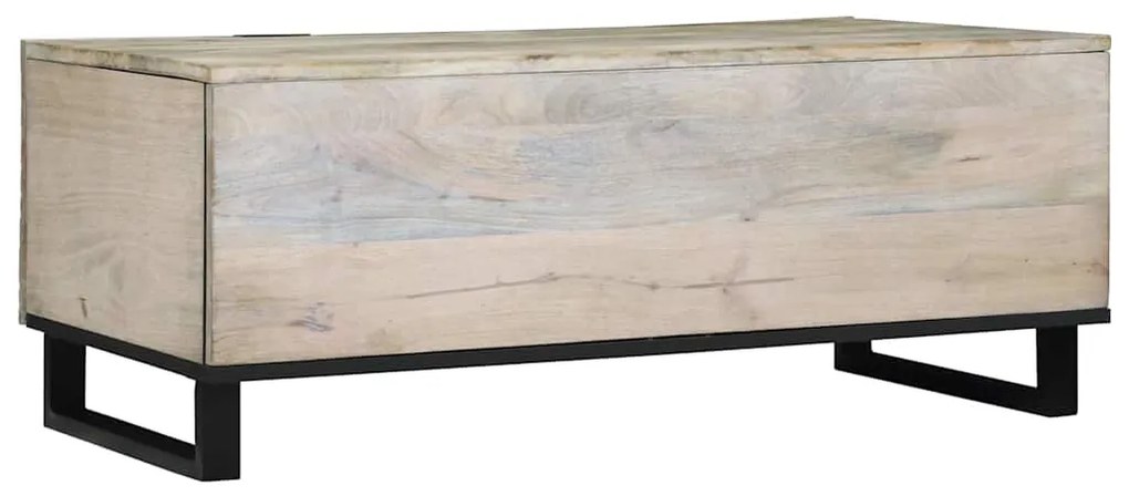 Dohányzóasztal Fehér, Fekete 100 x 54 x 40 cm tömör mangófa