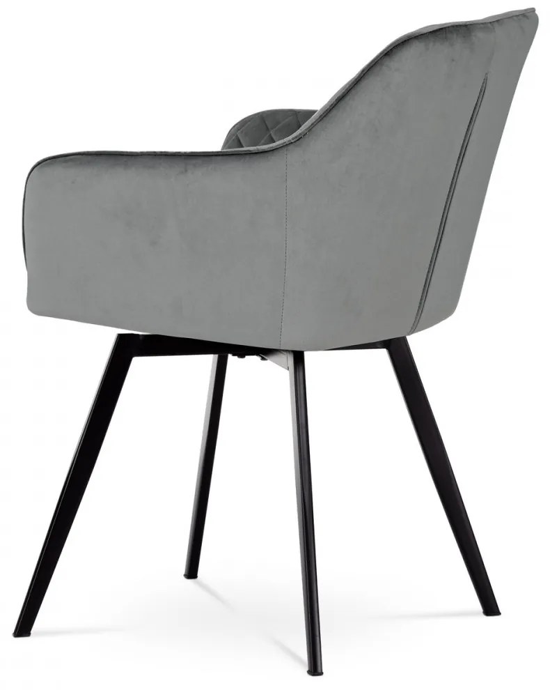 SCAUN MODERN PIVOTANT CU TAPIȚERIE DIN CATIFEA GRI DCH-425