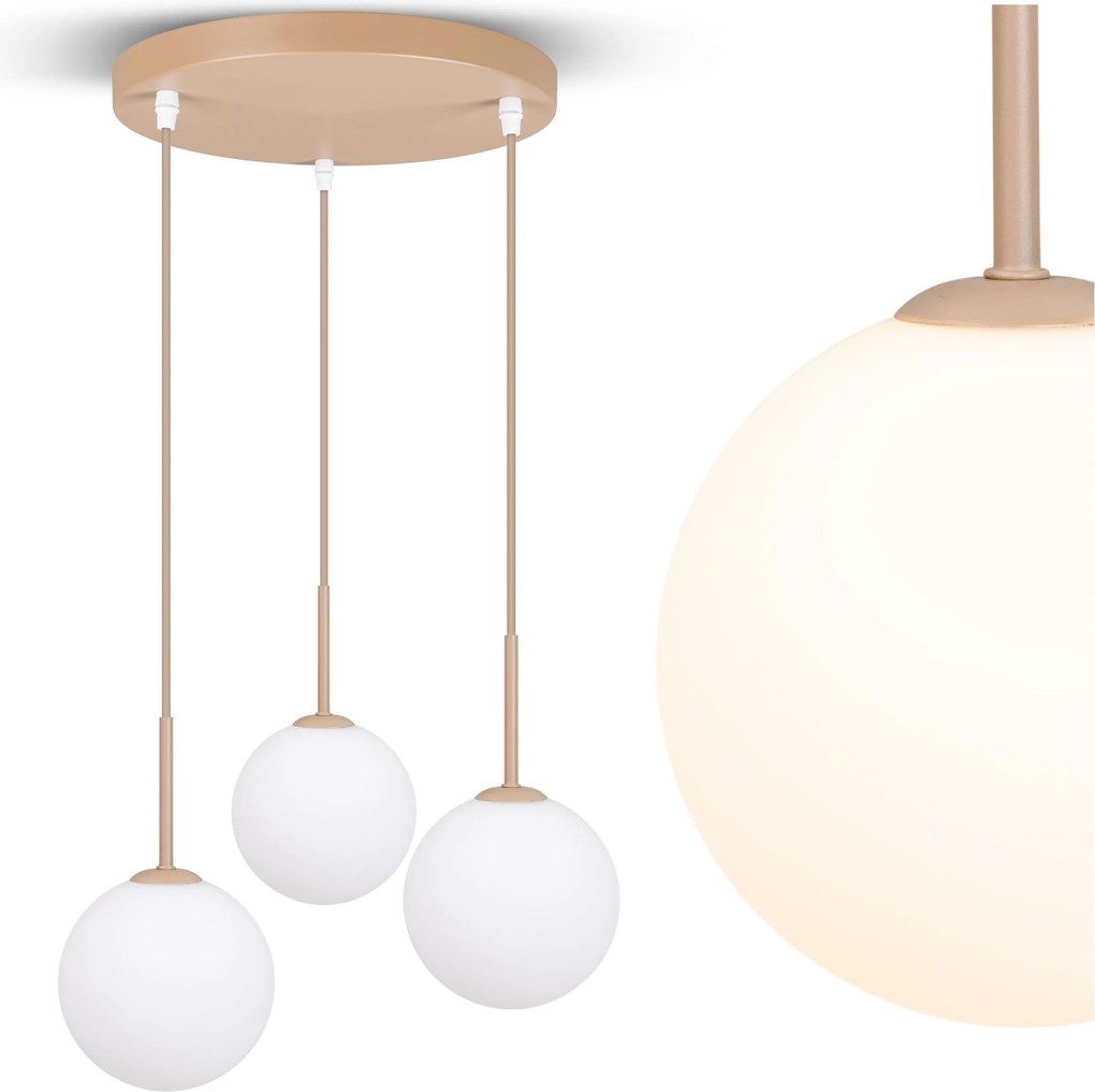 Mennyezeti Lámpa Függő Csillár Ecru Bézs Loft Gömbök Modern G9 Állítható