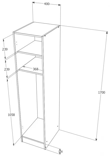 PD Gardróbszekrény 1 ajtós Wenge N