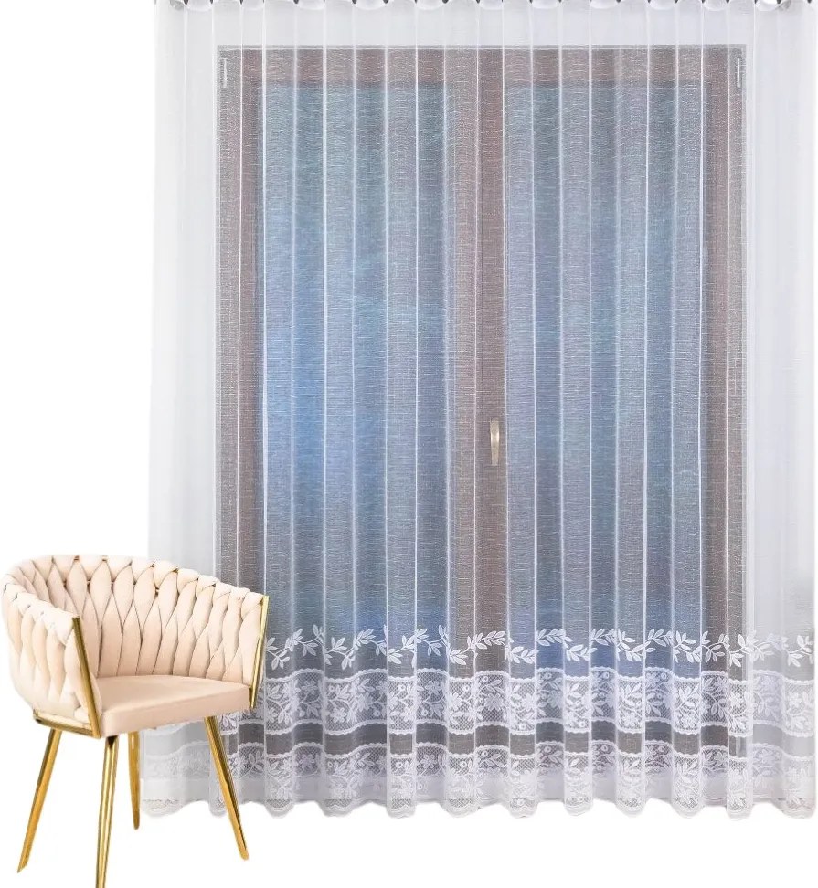 Kész Függöny Ráncoló Szalaggal, Virágmintás Az Alján 550x250