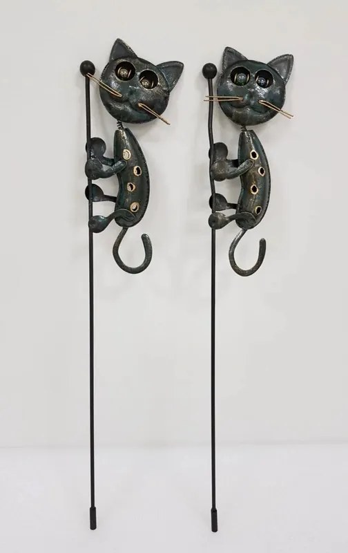 Fém macska kerti dekoráció Legler