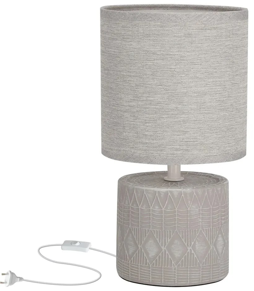 Szürke asztali lámpa textil búrával (magasság 26 cm) Dina – Candellux Lighting