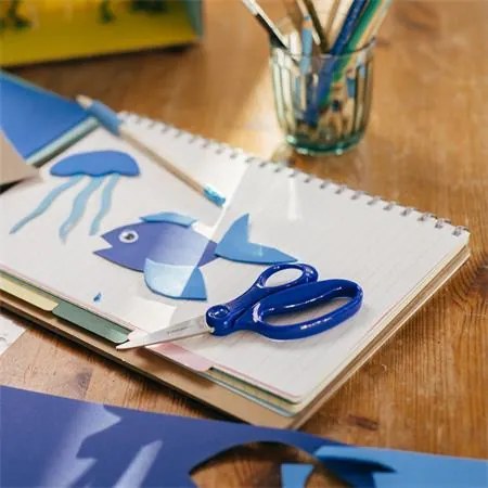 Olló, iskolai, 15 cm, FISKARS, kék (IF1067849)