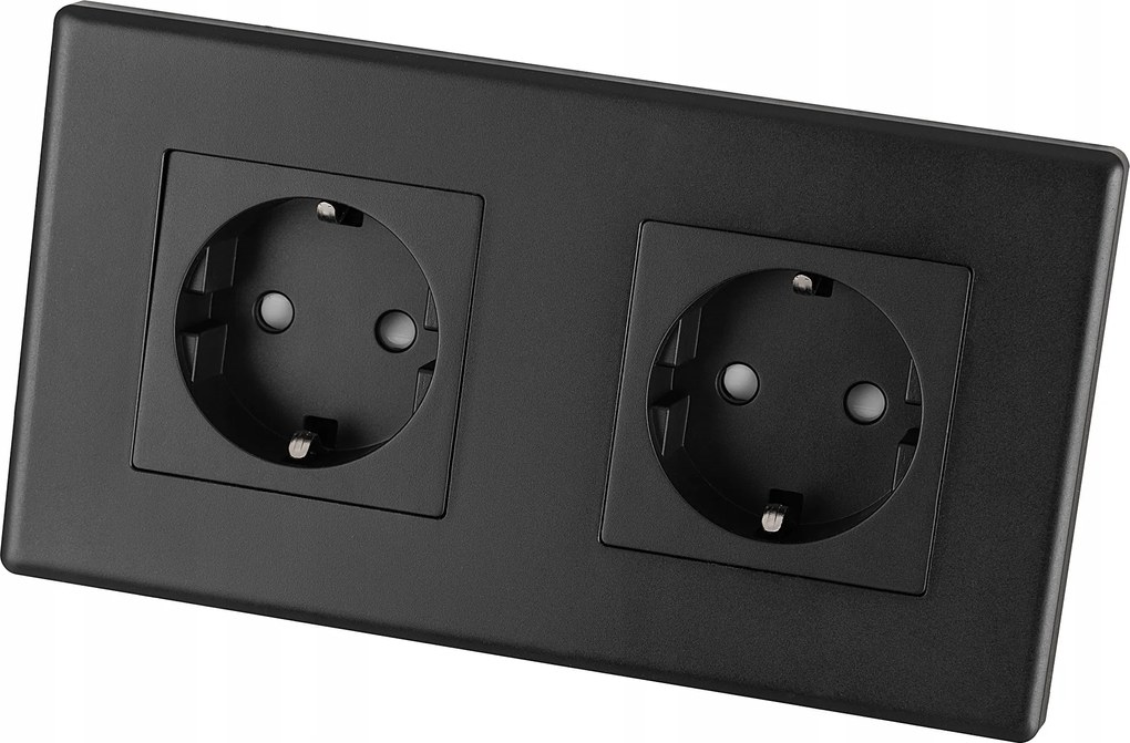 Dupla Schuko Fali Aljzat Fekete Szett Dupla Kerettel 2 x Aljzat Miuun Leo