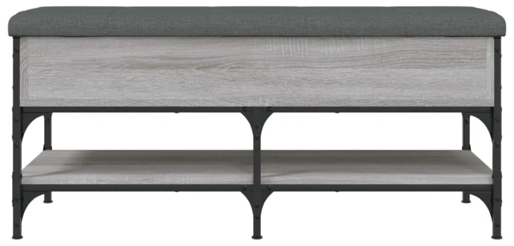 szürke sonoma színű szerelt fa cipőtároló pad 102 x 42 x 45 cm