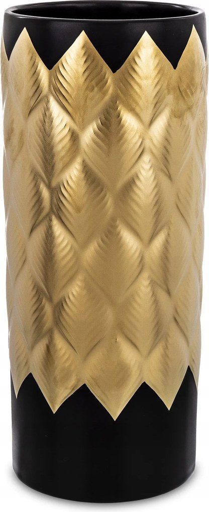 Váza fekete arany üveg fedél magas dekoráció