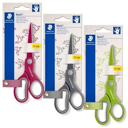 Olló, hobbi, 17 cm, STAEDTLER Noris® 965, vegyes színek (TS96517PBK)