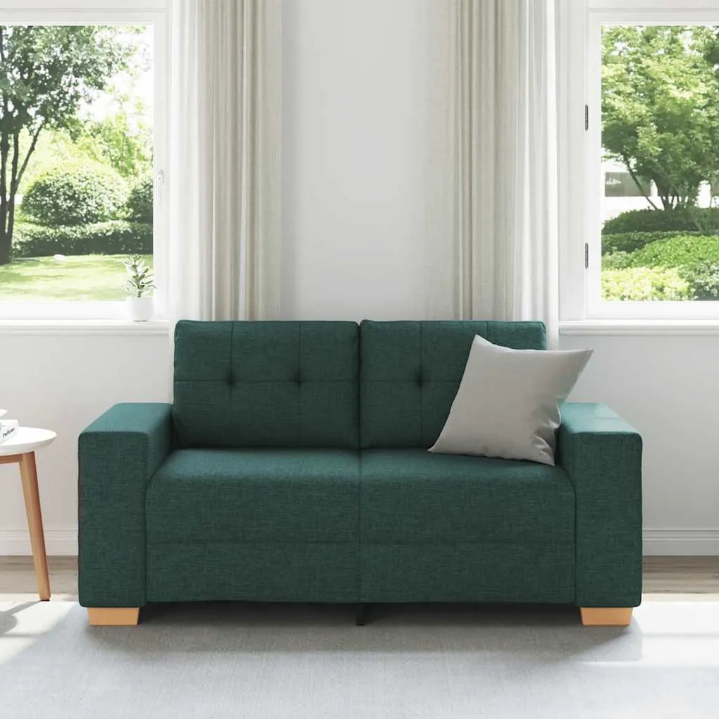 sötétzöld szövet loveseat kanapé 120 cm