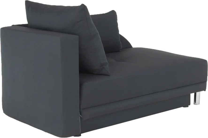 Kinyitható kanapé, szürke-fekete szövet, balos, LAUREL