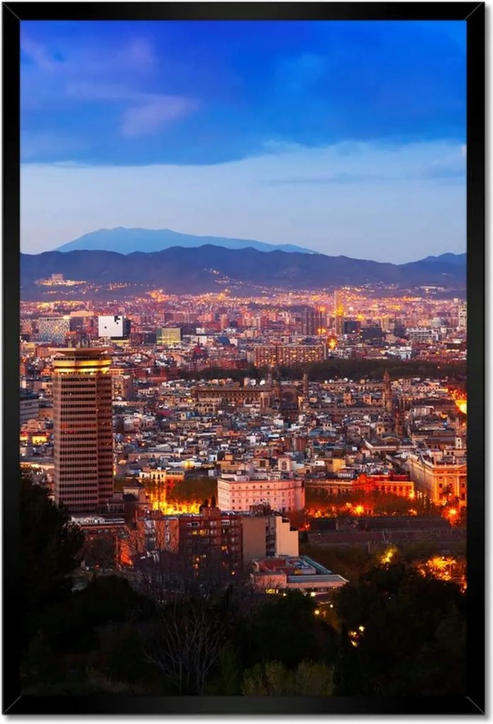 Poszterek keretben 40x60 Éjszakai felvétel Barcelonából