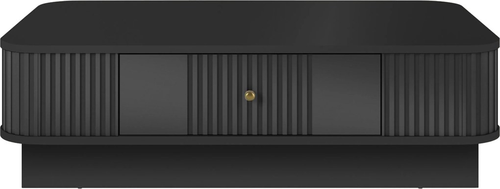 Vesper dohányzóasztal 103x60 cm fiókkal, lábazaton - fekete / arany fogantyú