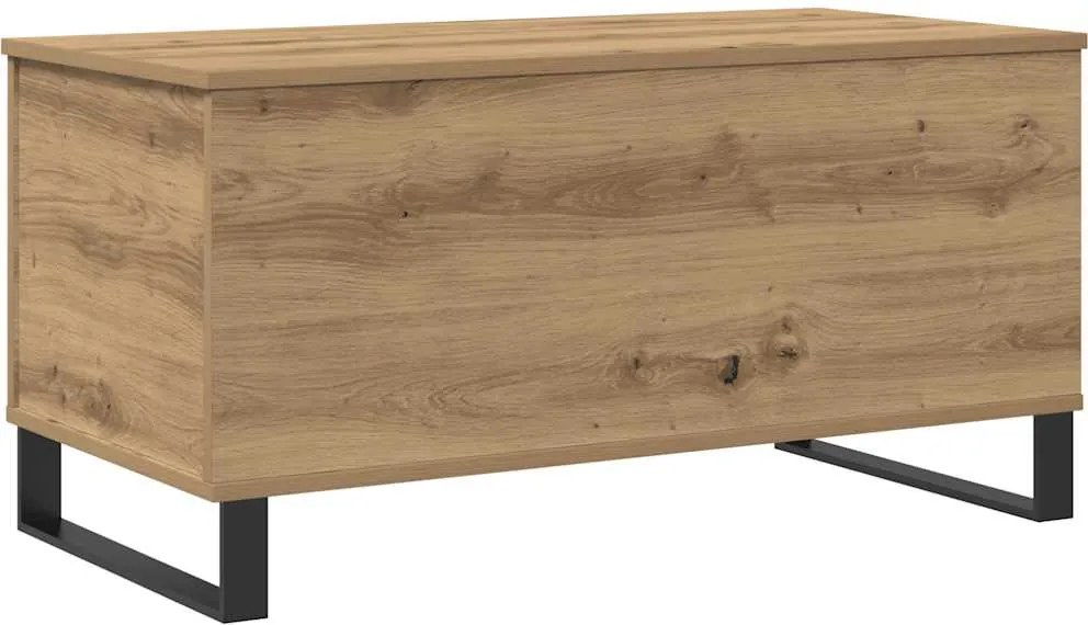 vidaXL kézműves tölgy színű szerelt fa dohányzóasztal 90x44,5x45 cm