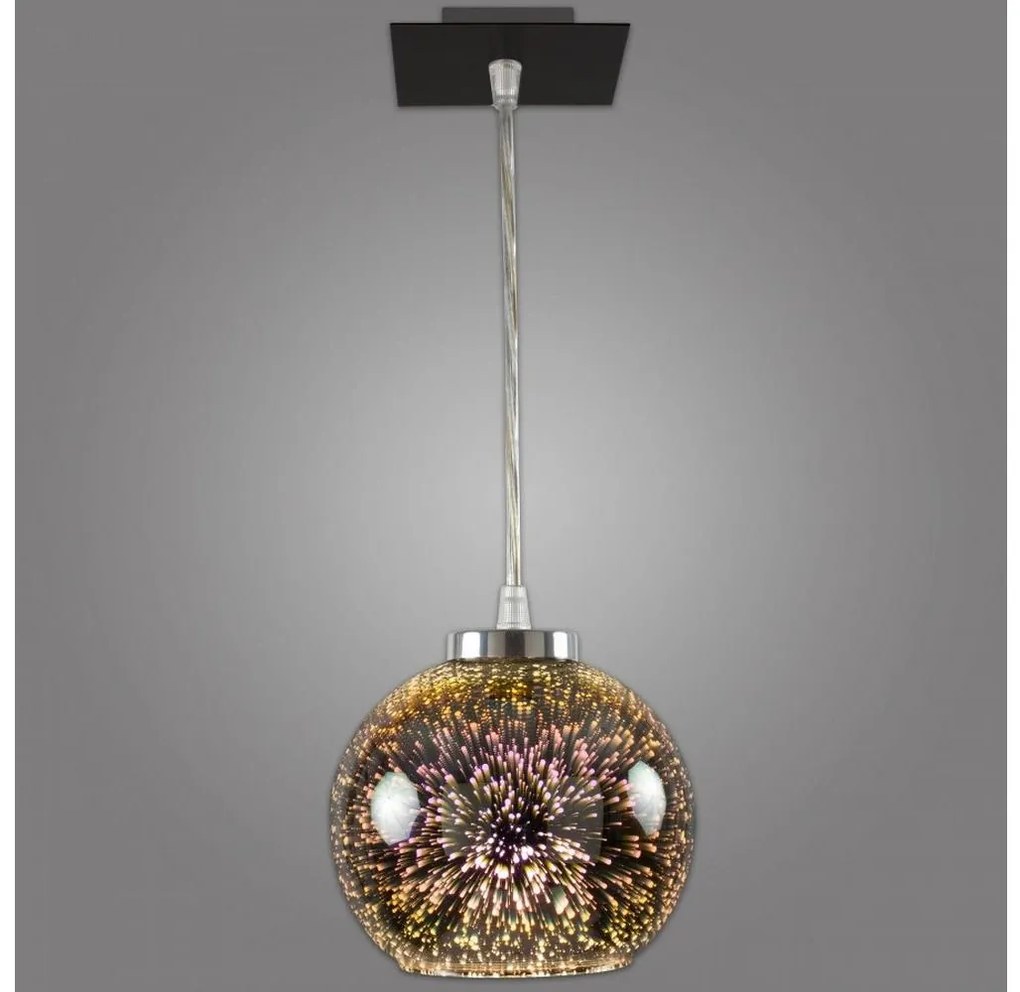 Kemar NP/1/D3 - Csillár zsinóron KULE 3D 1xE27/60W/230V