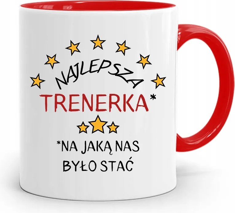 Edzőnőnek Edzőterem Bögre Piros, fényképes nyomott mintával