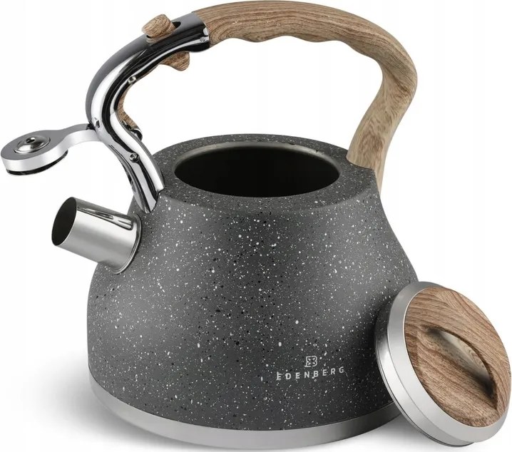 Robusztus vízforraló síppal 3 liter vastag alj indukciós Edenberg Prémium