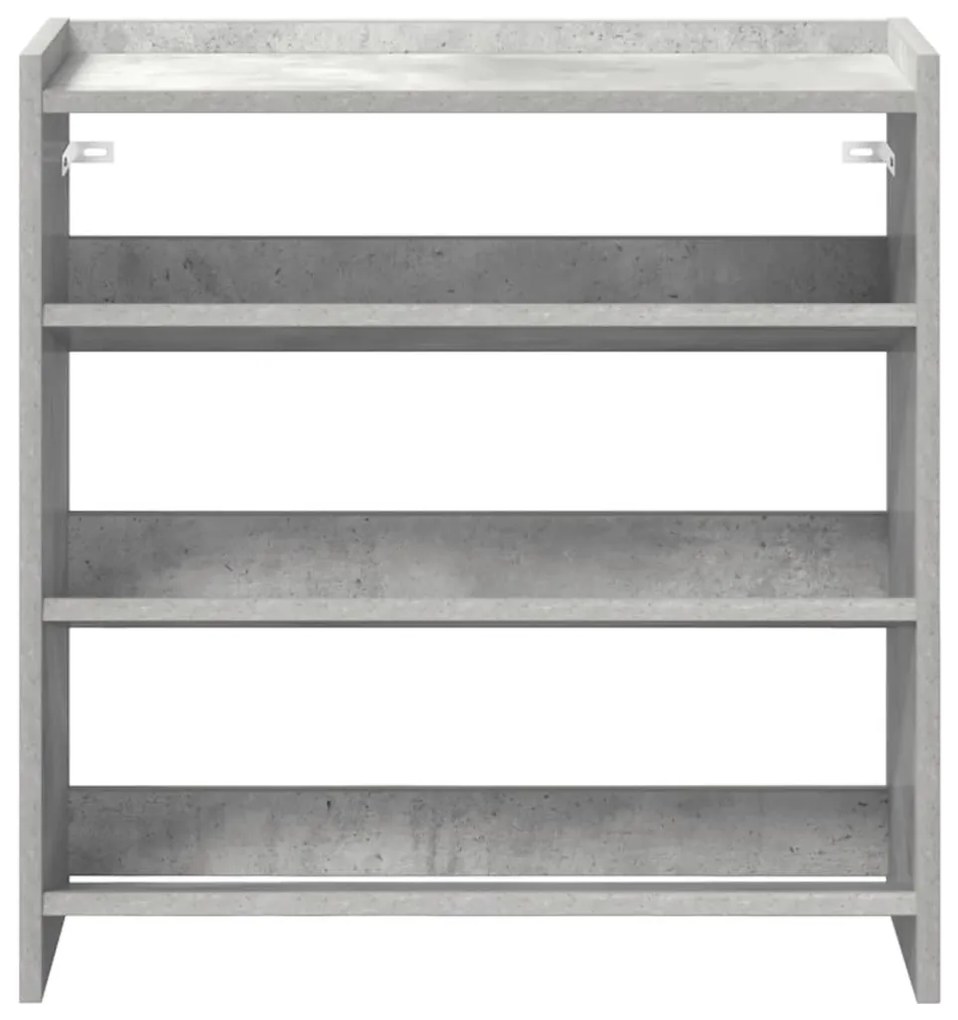 betonszürke szerelt fa cipőtartó 60x25x62 cm