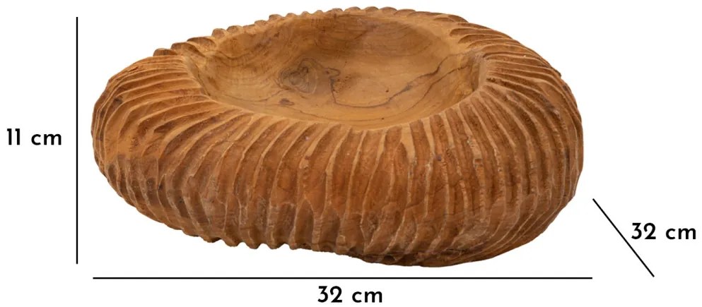 Tálca garit teak ø 32x11cm