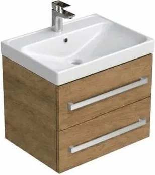SAT Cube Way Fürdőszobaszekrény mosdóval 60x53x46 cm hickory tölgy matt CUBE46602DHBRE