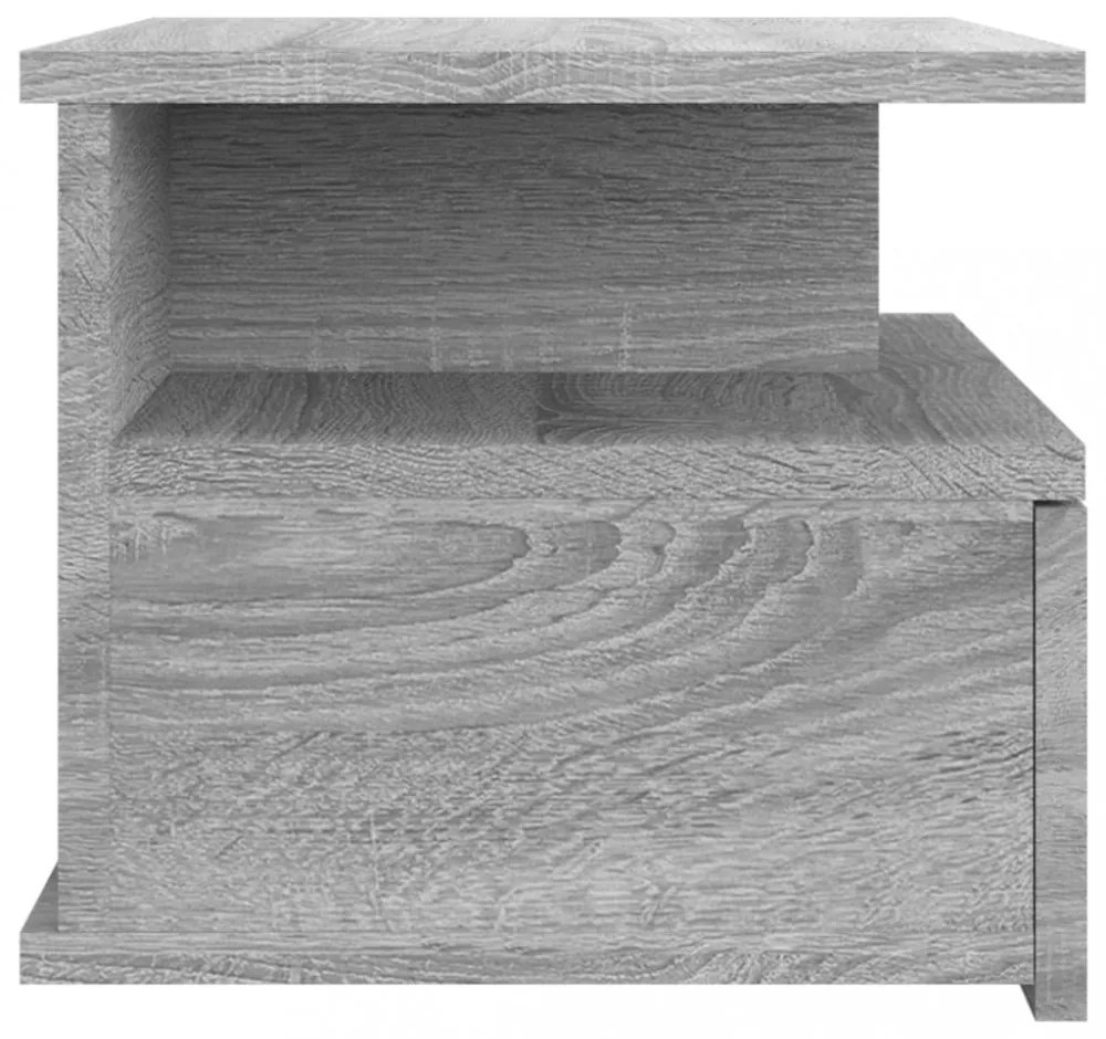 2 db szürke sonoma szerelt fa fali éjjeliszekrény 40x31x27 cm