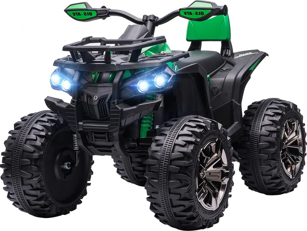 HOMCOM Elektromos Quad Gyerekeknek, 12V 10Ah Gyerek Quad Előre és Hátra Működéssel, 2 Motorral, USB Csatlakozással, MP3 Zenelejátszóval, Fényekkel 3-8