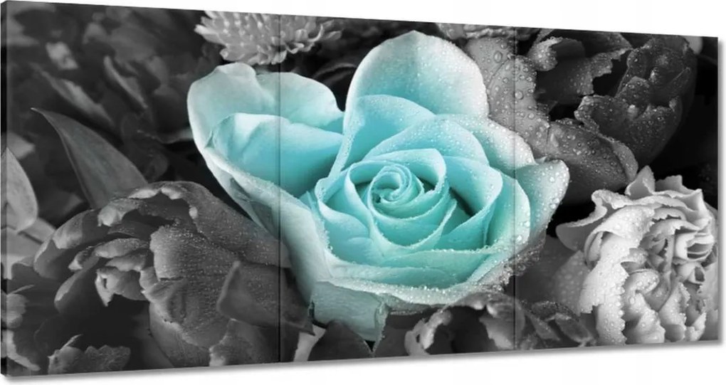 Vászonkép 180x90 Türkiz rózsa