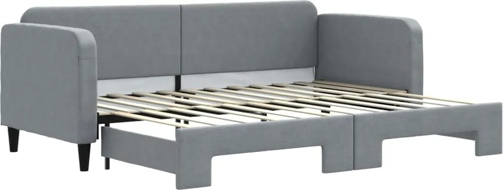 vidaXL világosszürke kihúzható szövet heverő 80 x 200 cm