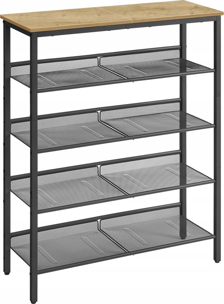 Cipősszekrény artisan tölgy, előszobai könyvespolc 28x75x93cm magasság