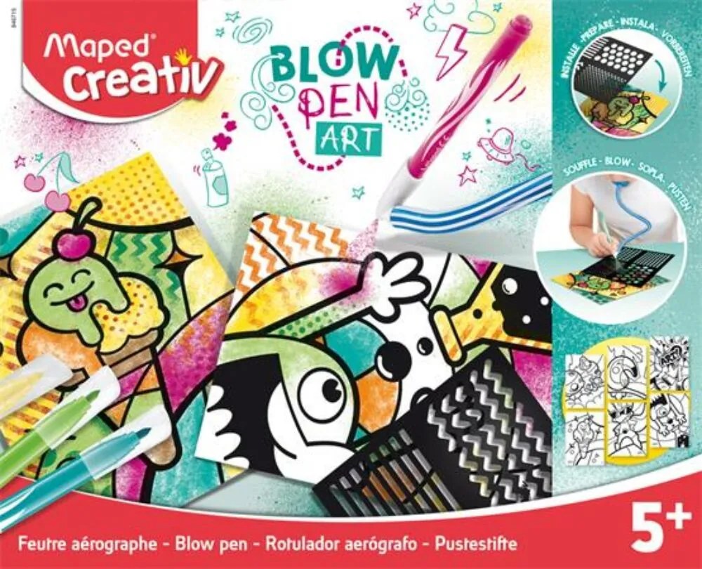 Fújós filctoll készlet, csíkozás, MAPED CREATIV Blow pen Art (IMAC846715)