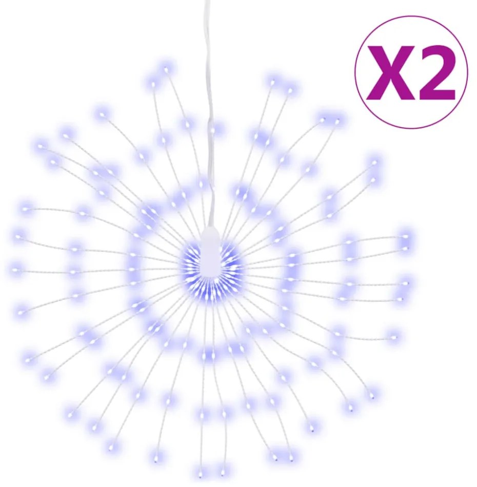 2 db karácsonyi kék csillagfény 140 db LED 17 cm