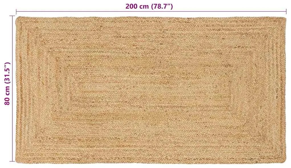 Szőnyeg Bézs 80 x 200 cm Juta