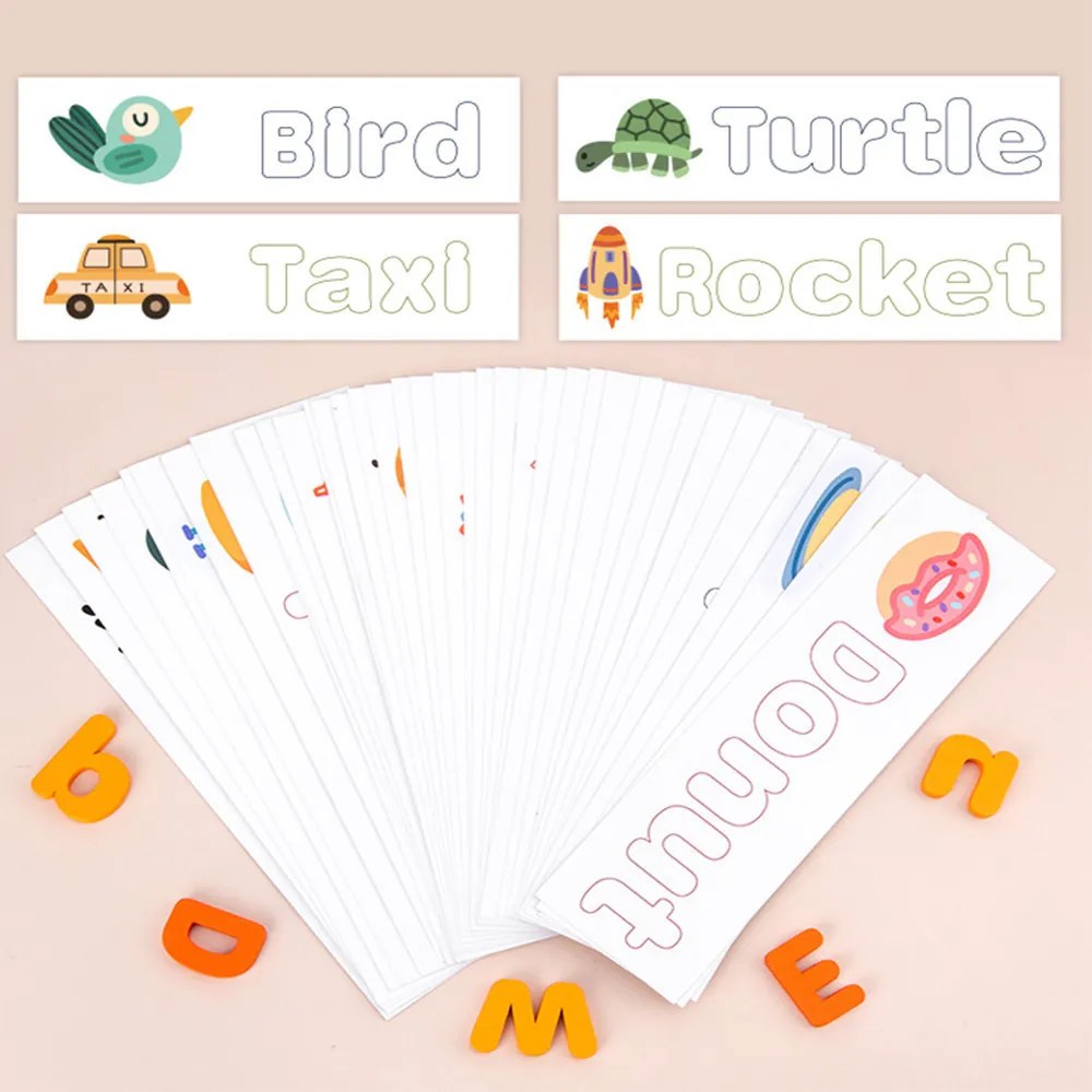 Szókirakó, szótanuló fajáték angol kártyákkal