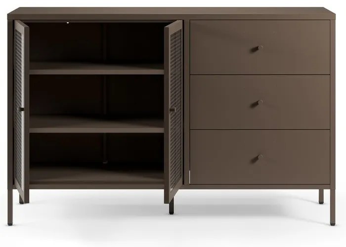 Szürke fém tálalószekrény 140x90x40 cm Layna – Marckeric