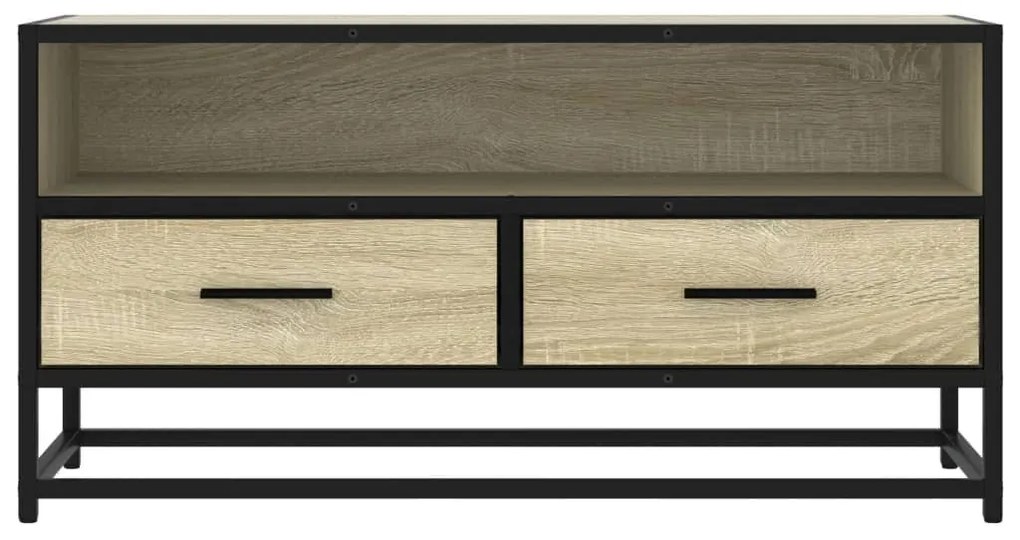 sonoma tölgyszínű szerelt fa és fém TV-szekrény 80x34,5x40 cm